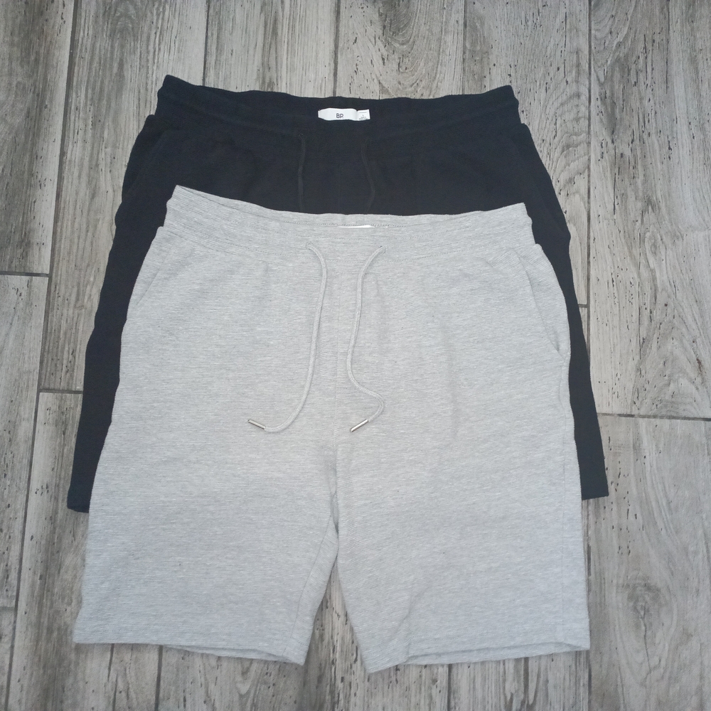 BP. Men's Flat Front Shorts - Black and Gray